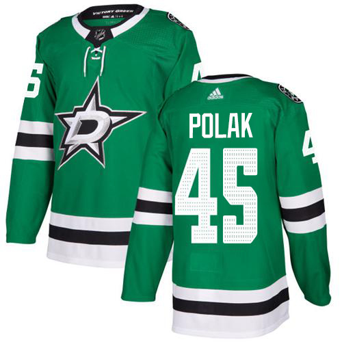 Adidas Men Dallas Stars #45 Roman Polak Green Home Authentic Stitched NHL Jersey